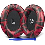 SOULWIT イヤーパッド イヤークッション for Bose QuietComfort(QC Ultra) Wireless 用 交換 パッド プロテインレザー イヤーカップ 高密度ノイズアイソレーションフォーム ヘッドパッド 耳当て - レッドストーム