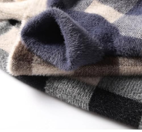 Men's Winter Thicken Warm High Collar Knitted Pullover Sweaters Korean Style Personalized Casual Sweaters2