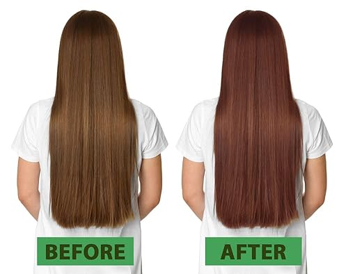 Miniatura 10 de Tinte para el cabello con henna de 30 minutos infundido con bondad de hierbas, tinte para el cabello sin amoníaco (paquete de 1, rojo vino)