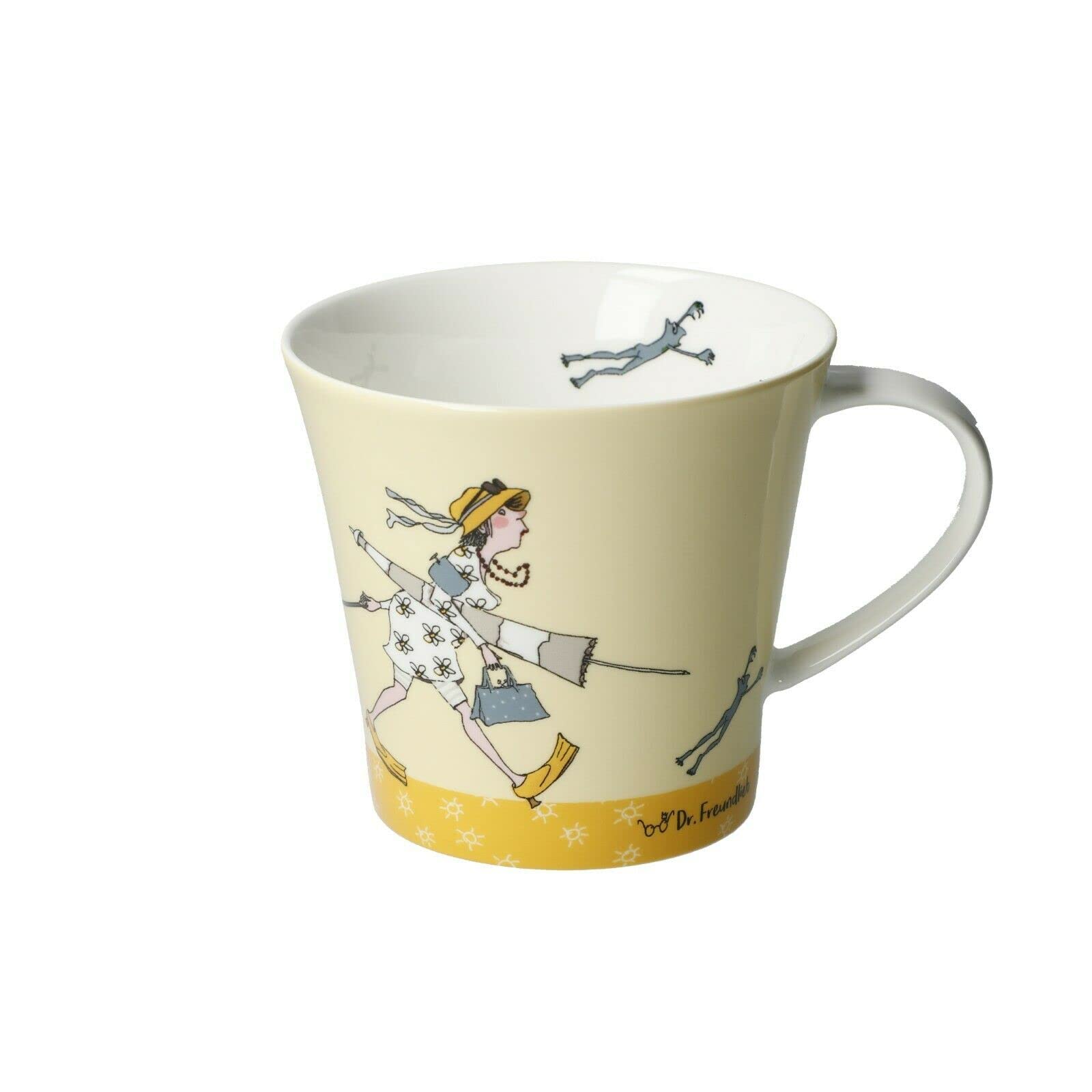 Goebel Künstlerbecher 'Ich Muss Gar Nix' Von Barbara Freundlieb | Fine Bone China, 13x10x9.5 Cm, Spülmaschinengeeignet