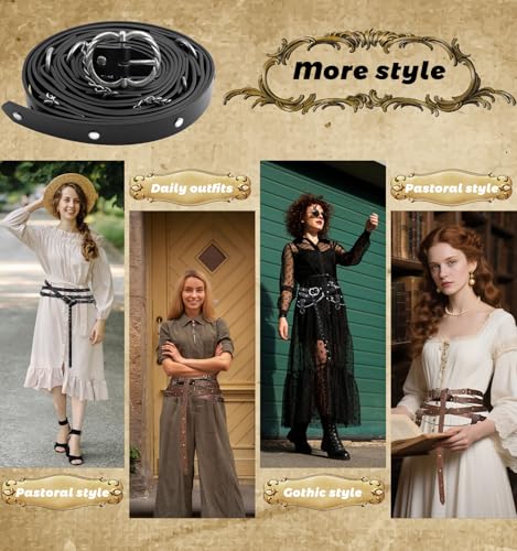 Medieval Belt Women Vintage Adjustable Faux Leather Renaissance Belt for Women Dresses Cosplay4