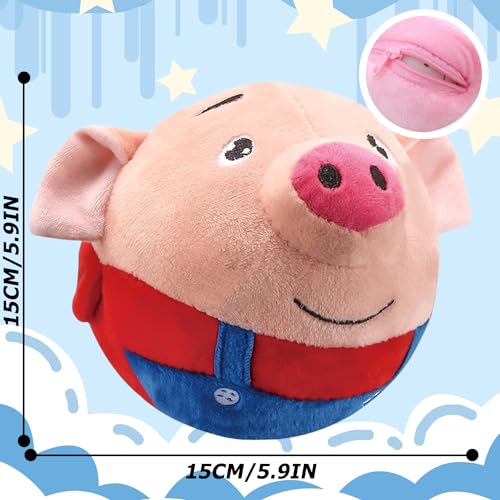 Nizirioo Aktives Bewegendes Haustier Plüschspielzeug, Hundespielzeug Futter Ball, Ungiftig Bissfest IQ Trainingsball für Hunde (Rotes Schwein)