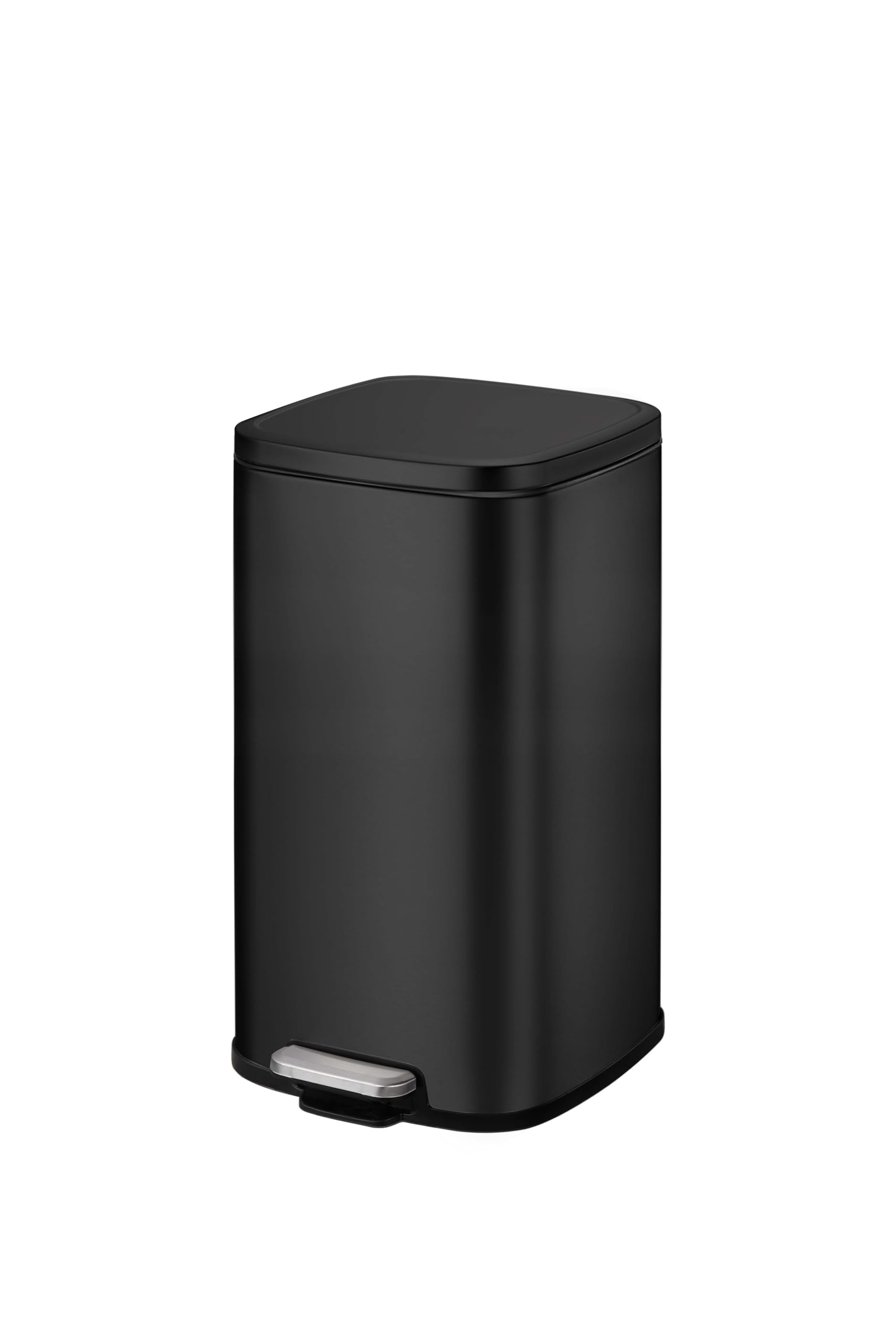 EKO 20L Square Step Bin Stella - Black | Large Pedal Bin with Soft-Close Lid | Fingerprint-Resistant Finish | Removable Inner Liner
