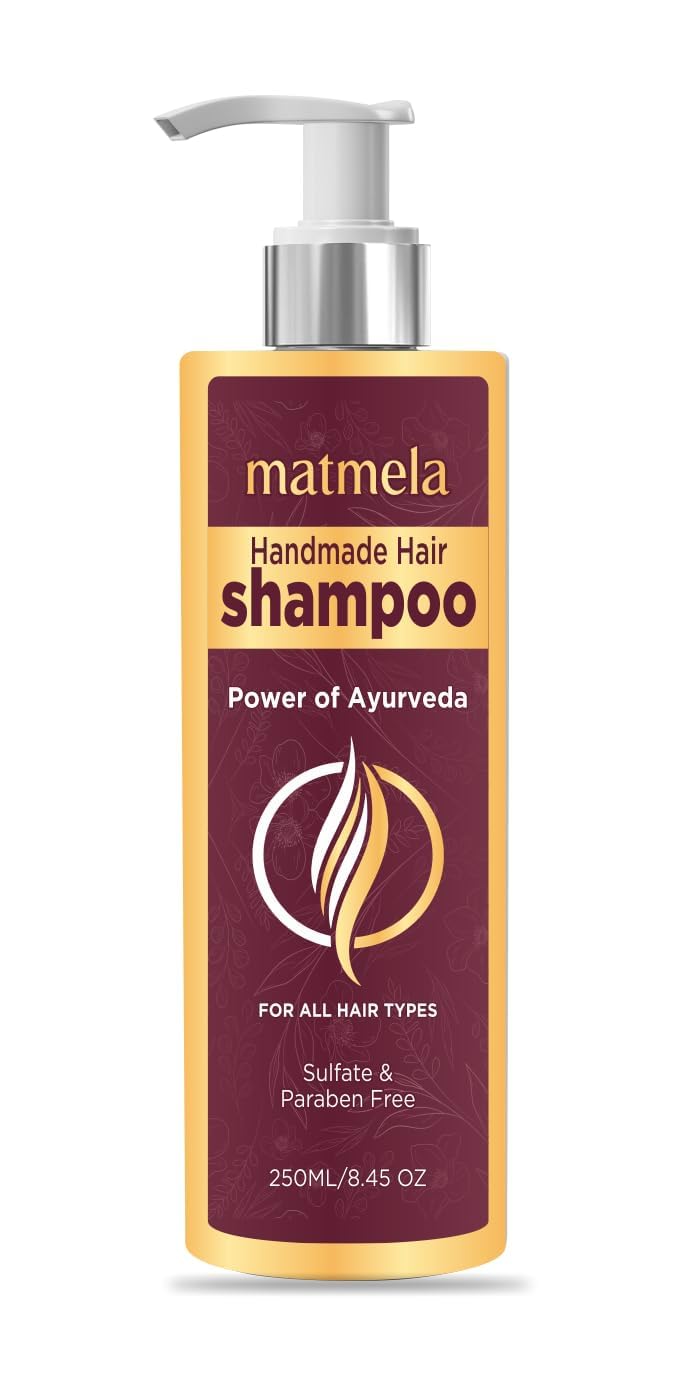Matmela Herbal Handmade Shampoo – Natural Ayurvedic Blend for Strong, Shiny Hair | Controls Hair Fall & Dandruff | With Amla, Shikakai & Aloe Vera | Sulphate & Paraben Free – (250ml)