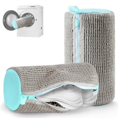 Shoe Washing Machine Bag - Laundry Shoe Bag for Washer and Dryer; Durable Shoe Washing Bag Protect Shoes and Clean Shoes Efficiently and Quietly (Grey 2PCS)