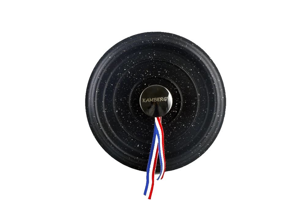 KAMBERG - 0008199 - Set 4 Mini Cocottes Ø 12 cm Ronde Noire - Fonte d'aluminium - Revêtement pierre - Tous feux dont induction - Sans PFOA