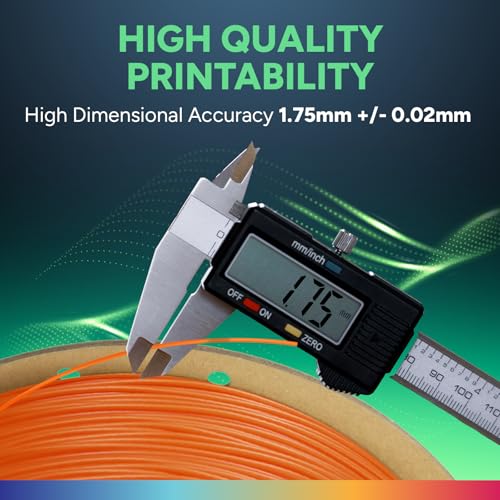 Image of OVERTURE TPU Filament 1.75mm Flexible Roll, 95A Soft 3D Printer Filament, 1kg Spool (2.2 lbs), Fit Most FDM Printer (TPU Orange)