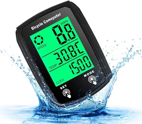 Fiotha Computer da bicicletta digitale, 19 Funzioni IP54 Impermeabile, con