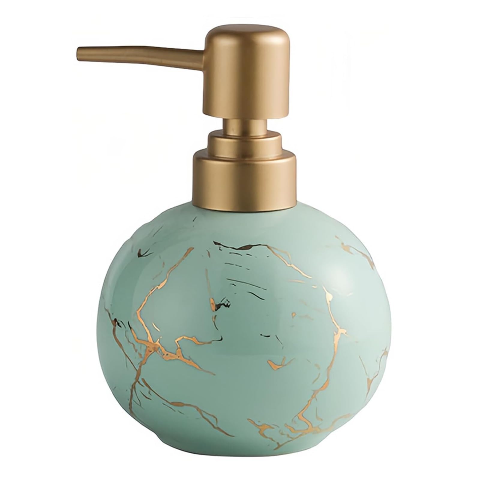 Hand Ceramic Soap Dispenser with Pump Refillable Lotion for Bathroom Vanity Countertop Dish for Bathroom(Blue)