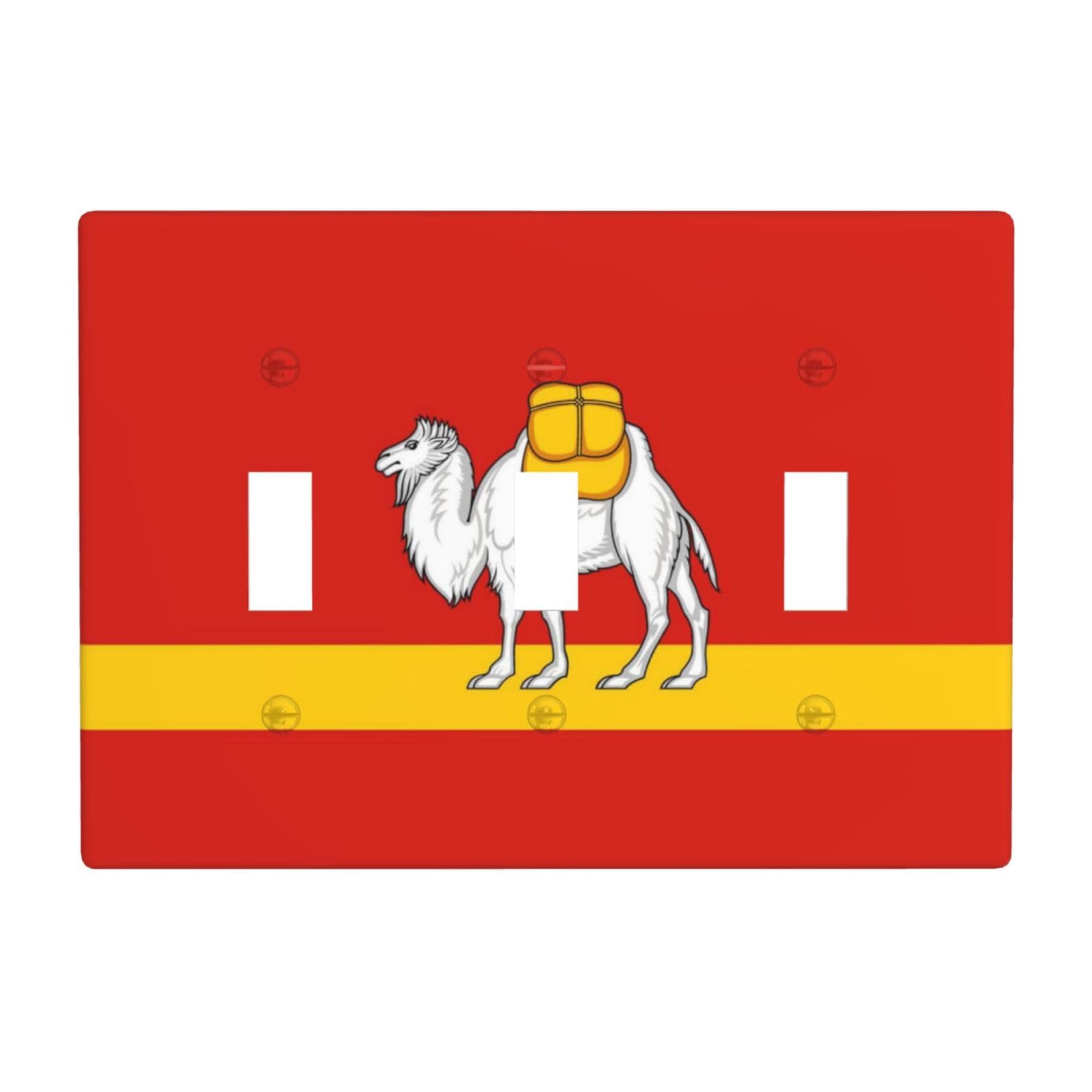 Flag of Chelyabinsk 3 Gang Switch Plate Cover-Unbreakable Polycarbonate Wall Plate, Heat Resistant Toggle Switch Decor for Home