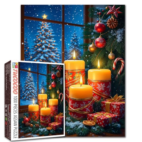 Weihnachtskerzen, Fensterbaum, 1000-teiliges Puzzle für Erwachsene,...