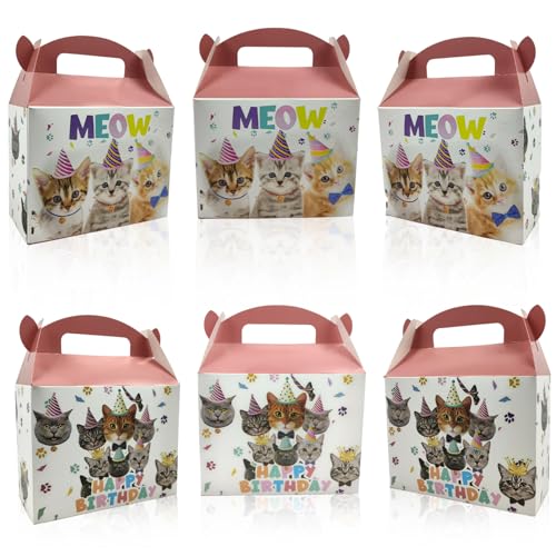 10Pcs Cat Party Favors Treat Boxes Kitten Theme Gift Boxes Goodie...