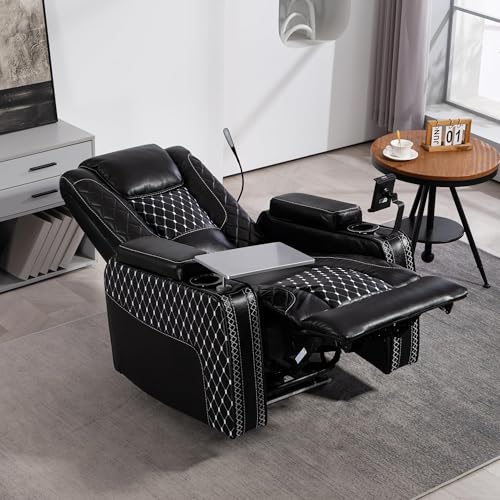 Sillón reclinable eléctrico de cuero PU miniatura 3