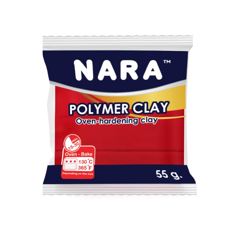 Polymer Baking Clay, 1 Color, 1 Block, 55g (0.121 lb.) (Primary RED)