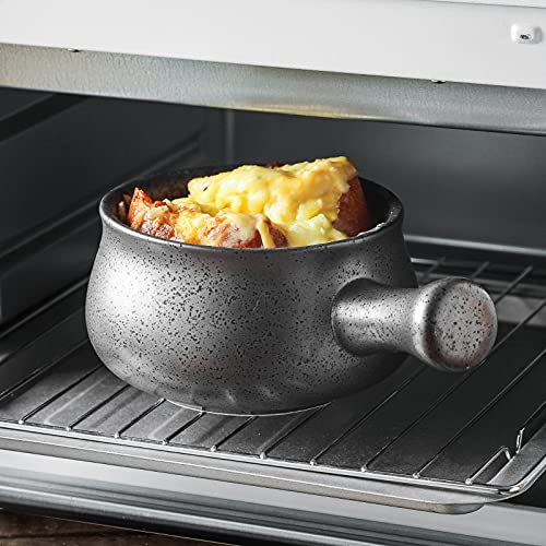 Image of vicrays French Onion Soup Bowls With Handles, 26 Ounce for Soup, Chili, Beef Stew, Chip Resistant, Dishwasher Microwave Safe, Set of 4 (Gray)