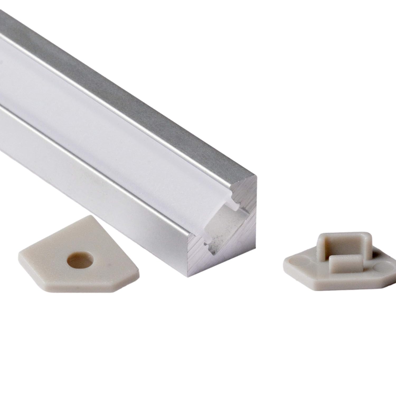 Aftertech® 2m 2metri 1010 10x10mm PROFILO DI ALLUMINIO ANGOLARE MICRO PER STRISCE STRIP LED LARGHE MAX 6mm + COPERTURA OPACA