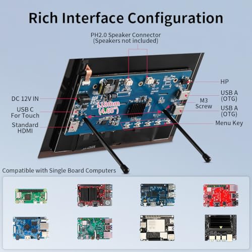 Image of Touch Screen Display 10.4″, IPS 1200:1600 3:4 Vertical Mini HDMI Screen, 500nits Outdoor Readable Industrial Monitor, Second External Monitor for Laptop Rasp Pi AIDA64 STEM DIY