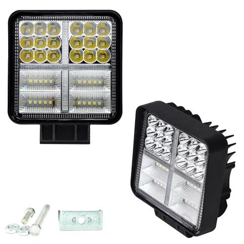 Image of Square 38 White LED wtih 21 Blue DRL Mercury Light Fog Light Waterproof Lamp Offroad Driving Work Light for Car, Truck /Pickup, Jeep, SUV, ATV and UTV Motorcycle 12V LED Lights (2 PCS)
