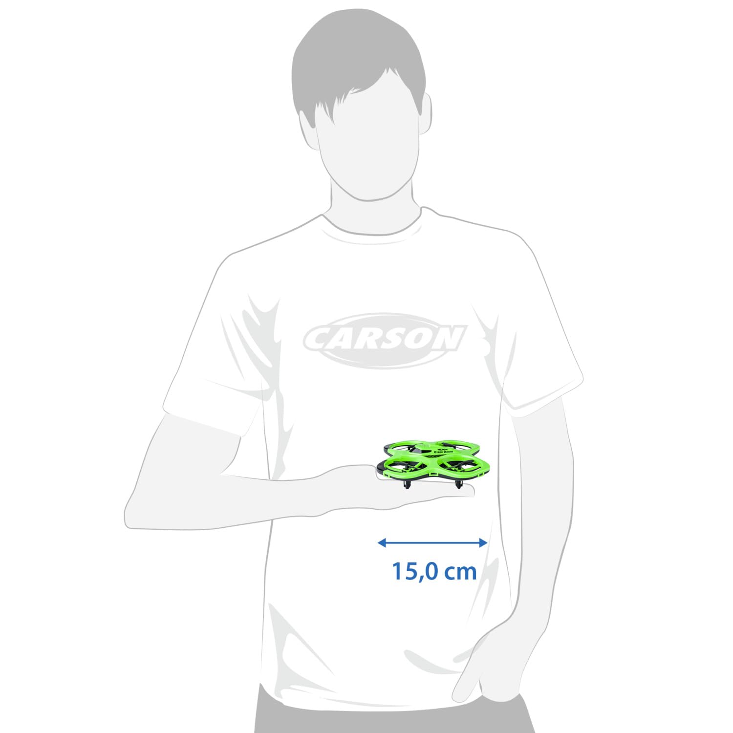 Carson Cyber Drone IR RTF – RC Quadcopter mit 360° Flip, Headless Mode, Gyro-Stabilisierung, LED-Beleuchtung, ferngesteruerte Drohne, grün - 5