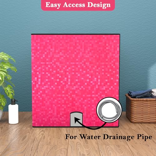 Image of Kuber Industries PVC Washing Machine Cover Semi Automatic | Dustproof Washing Machine Cover Top Load - Ideal for 6 Kg, 6.5 Kg, 7 Kg | Check Design - Pink