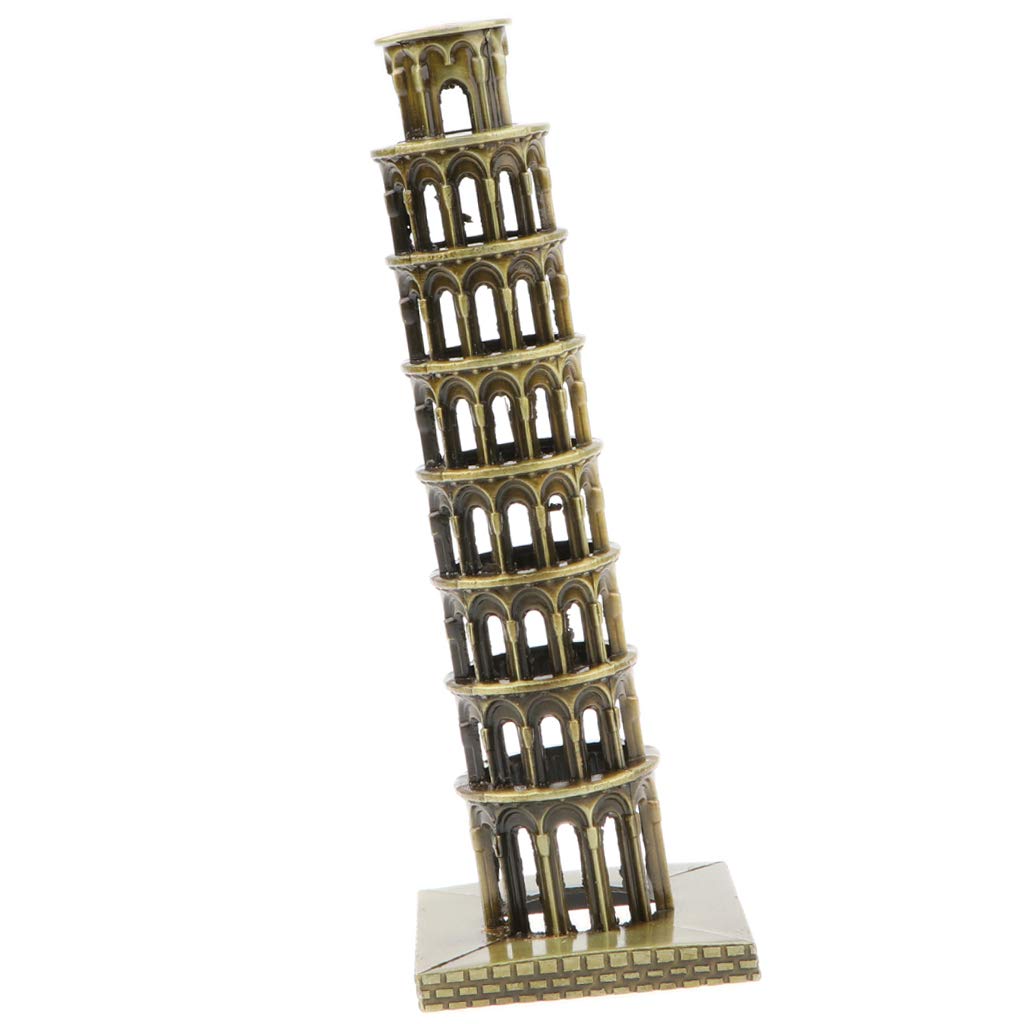 Amazon.co.jp: yotijar イタリアピサの斜塔金属製の建物の置物モデルお