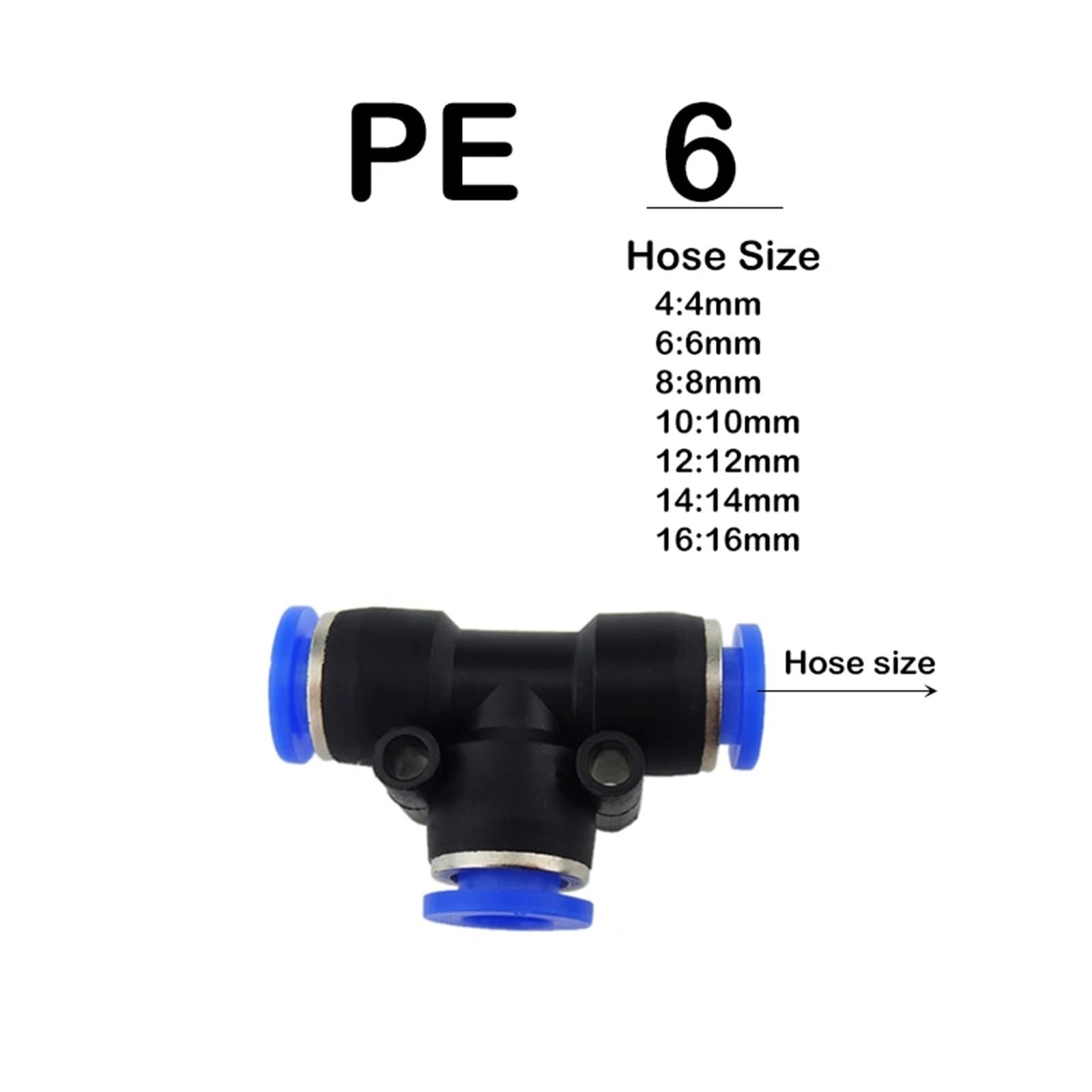 Złączki pneumatyczne szybkozłączka wąż powietrzny złącza rurowe plastikowe PU PY 4 mm 6 mm 8 mm 10 mm 12 mm wtyk 1 szt. (PE (10 SZTUK DUŻOWY), użyj węża 12 mm)