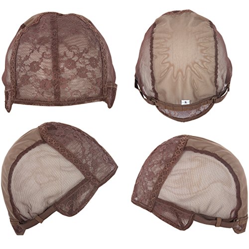 TANYAWIGS Small Light Brown Superfine Wig Cap for Making Wigs With Adjustable Strap And Spare Combs Easy DIY Swiss Lace Perfect Fit(Light Brown 21.5 Small)