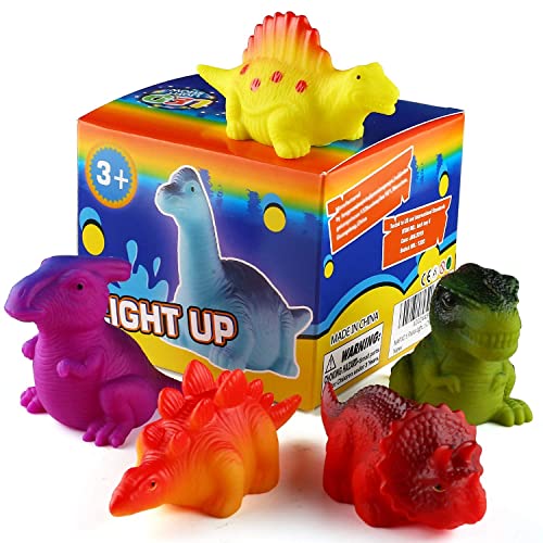 6 Packs Light-Up Floating Dinosaur Bath Toys Set, for Baby Toddler Nephew in Birthday Christmas Easter , Great Water Bathtub Shower Pool Bath Toy for Children Preschool - Image 4