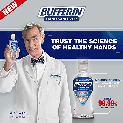 Bufferin Hand Sanitizer, Gel With Aloe & Vitamin E, 8 Fluid Ounces, 4 Count #TOP1