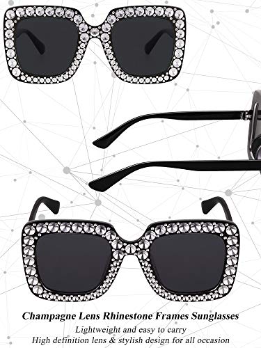 Frienda 1 Pcs Retro Disco Sunglasses Women Rhinestone Bling Glasses Girl Oversize Glitter Sunglasses 70s Disco Accessories2
