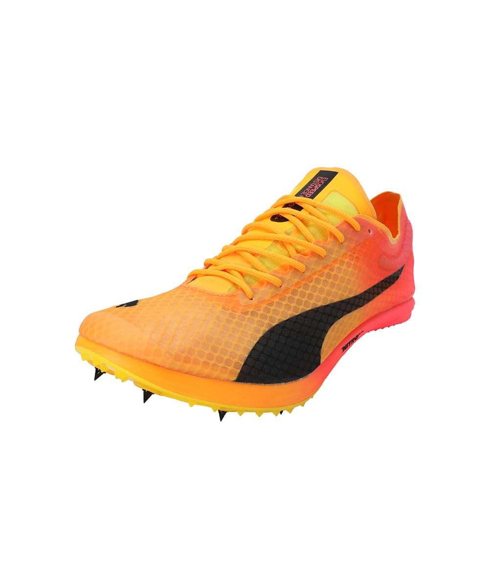 Puma Unisex Evospeed Distance Nitro Elite+ 4 Scarpe da Corsa Spikes Sun Stream/Sunset Glowsun Stream/Sunset Glow/Puma Blacksun Stream/Sunset Glow/Black - Arancione 42