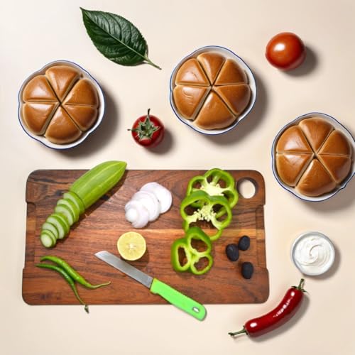 Image of Wooden Chopping Board /Cutting /Imported Natural Acacia Wood Serving Board, Kitchen Platter, Vegetables, Fruits & Cheese | 38LX 21.5W X1.5H| Handcrafted | Made in India