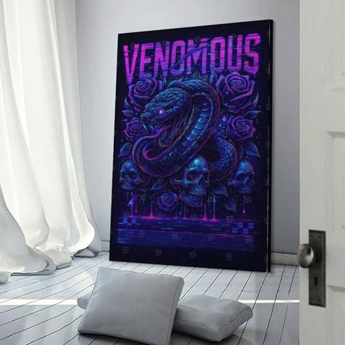Tableau serpent venimeux déco de salle de bain et toilettes originales