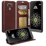 Compatible for LG G6 Case SOGA [Pocketbook Series] Leather Folio Flip Wallet Case for LG G6 - Luxury Brown