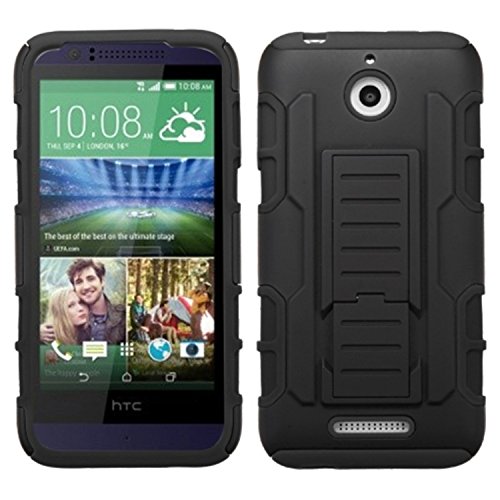 MyBat Asmyna HTC 510 (Desire 510) Car Armor Stand Protector Cover (Rubberized) - Retail Packaging - Black