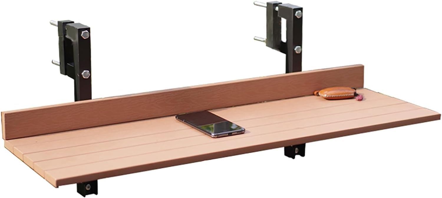 Table suspendue pour balcon étroite pour aménager un garde-corps sans encombrement