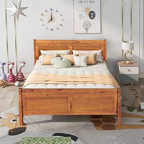 Harper & Bright Designs Full Bed Frame with Headboard and Footboard Cover