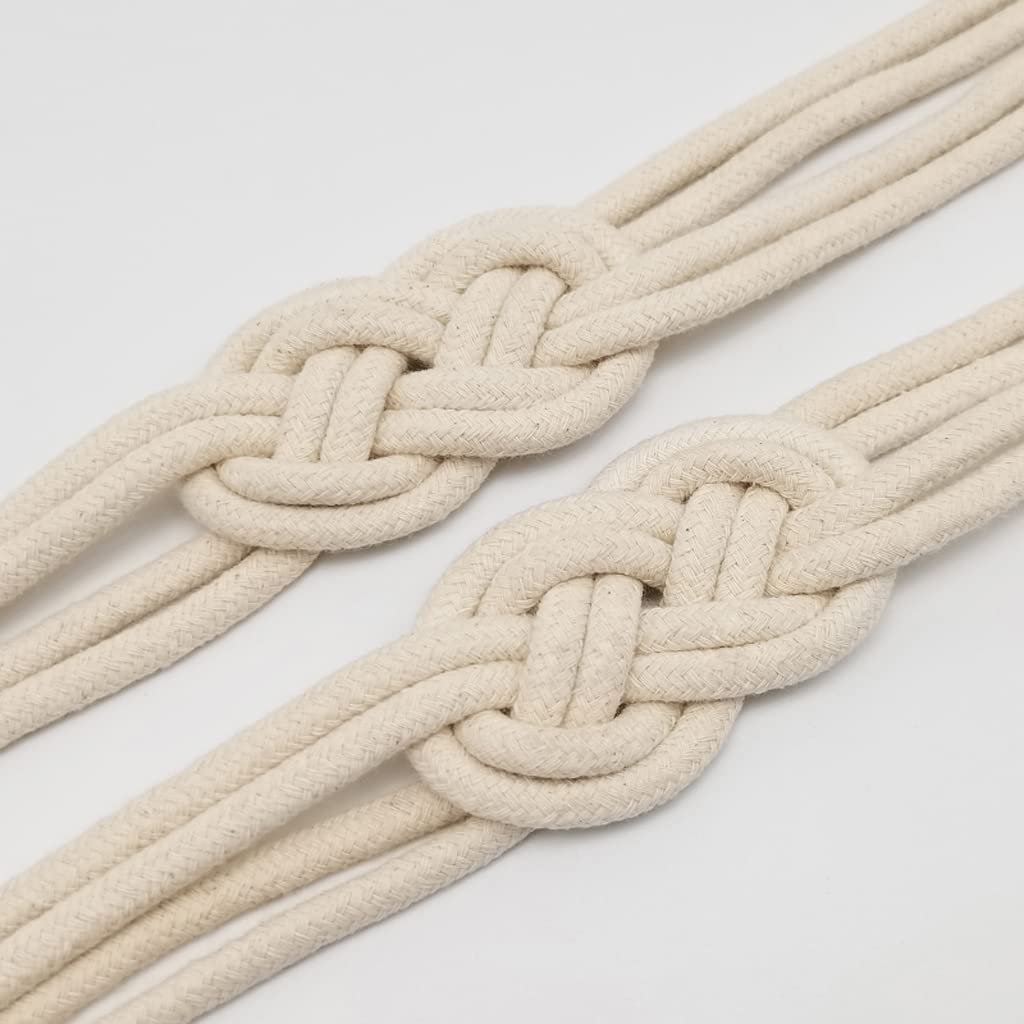 2PCS Embrasses de Rideau Magnétiques, Clips de Rideau Boucles de Corde Corde de Coton Tissage Retenues de Rideau pour la Décoration de Fenêtre d'Hôtel de Bureau à Domicile
