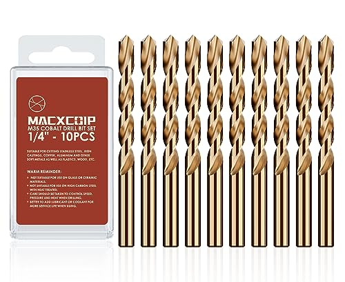 1/4"(10pcs) Cobalt Drill Bit Set M35 HSS Jobber Length
