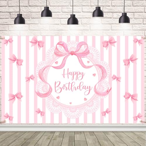 Toile de fond Happy Birthday rose décoration anniversaire fille et accessoires photo