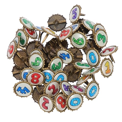 CIMAXIC Flat Top Brads Paper Fasteners 100pcs Metal Craft Brads Two-Leg Mini for Scrapbooking