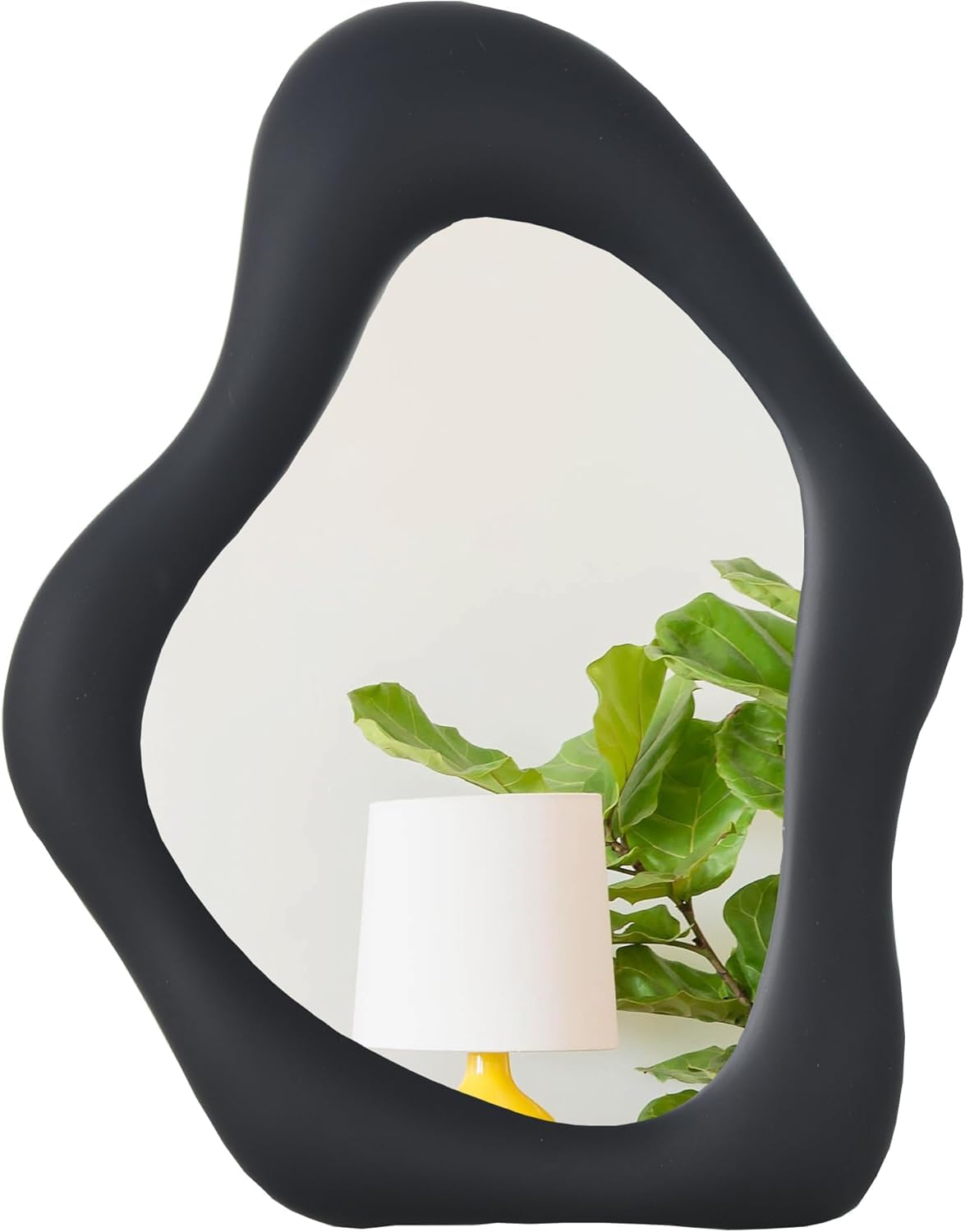 YCHMIR Small Decorative Wall Mirror Desk Mirror - Tabletop Mount Vanity Mirror - 10" L x 8.8" W (Black)
