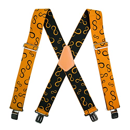 Image of MELOTOUGH Men's Suspenders Fully Elastic 2 inch Wide X back Heavy Duty Work Suspenders