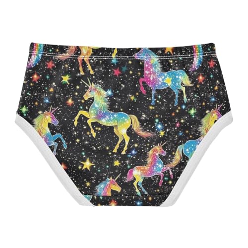 Wusikd Rainbow Unicorns Girls' Underwear Cotton Stars Girls Briefs Soft Toddler Underwear 2T2