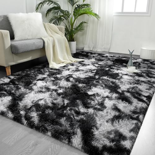 Listado de Shaggy blanco Top 10. 50 FlyDOIT - Alfombras decorativas grandes, diseño teñido anudado, pelo largo, esponjosas, ultrasuaves, afelpadas, modernas, mullidas, para hogar, residencia universitaria,...