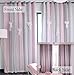 Yancorp Curtains for Girls Bedroom Kids Room Curtain Colorful Window Nursery Curtain 63 inches Length Room Darkening Grommet 2 Layers (Pink Grey, W52 X L63)