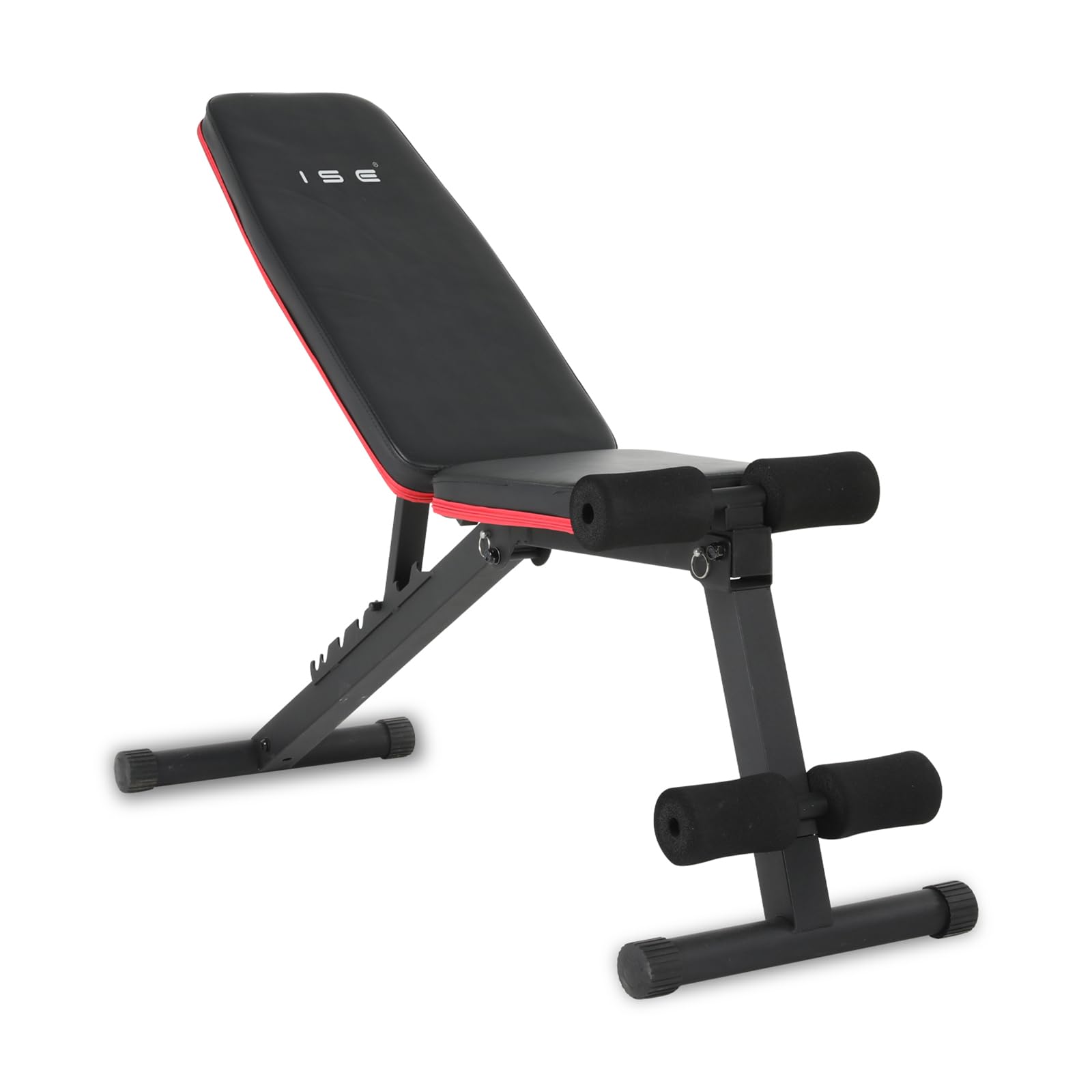 ISE Banc Musculation Pliable/Banc Musculation Plat Pliable, Banc Abdominaux Multifonction, Banc de Musculation Inclinable, Banc Fitness Abdos Réglable 7 Positions, Banc Inclinable Musculation Homme