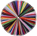 YAKA 60 Pack of 7 Inches Mix Nylon Coil Zippers Bulk - Supplies Zippers for Tailor Sewing Crafts (20 Color)