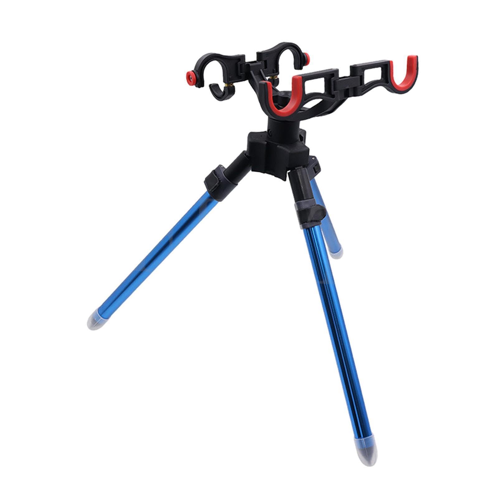 Support trépied Portable pour Canne à pêche, réglable et Pliable, idéal pour Les Aventures de pêche en extérieur. Ce Support Pliable Permet Un Gain de Place et Un, Bleu, 39 cm