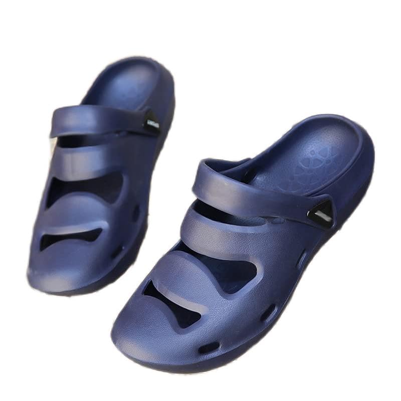 Sneakers Men Shoes Outdoor Slippers Beach Sandals Breathable Flip Flops Hollow Male Casual Footwear(Blue,42)